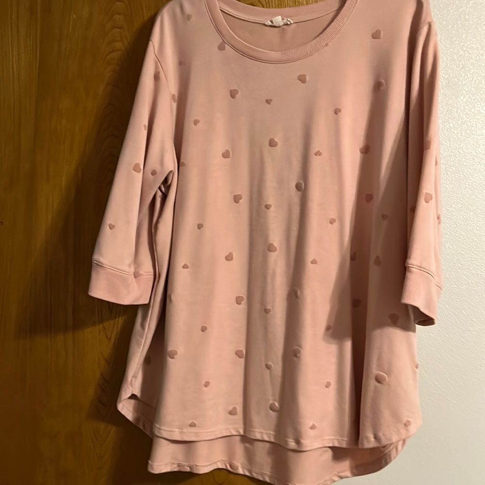 Polyester blend jersey 3/4 sleeve top